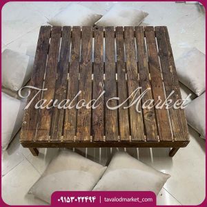 اجاره میز پالتی روستیک و کوسن